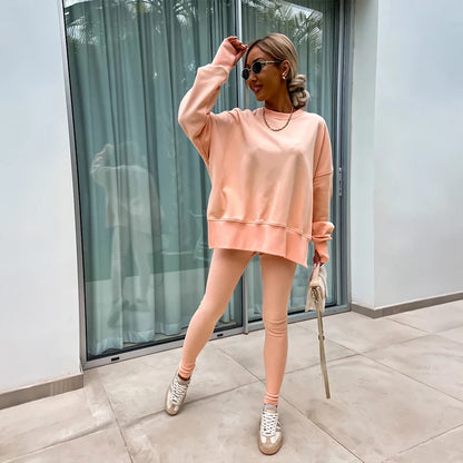 Fall Coord Set With Long Sleeve Hoodie For Yoga And Casual Outfits