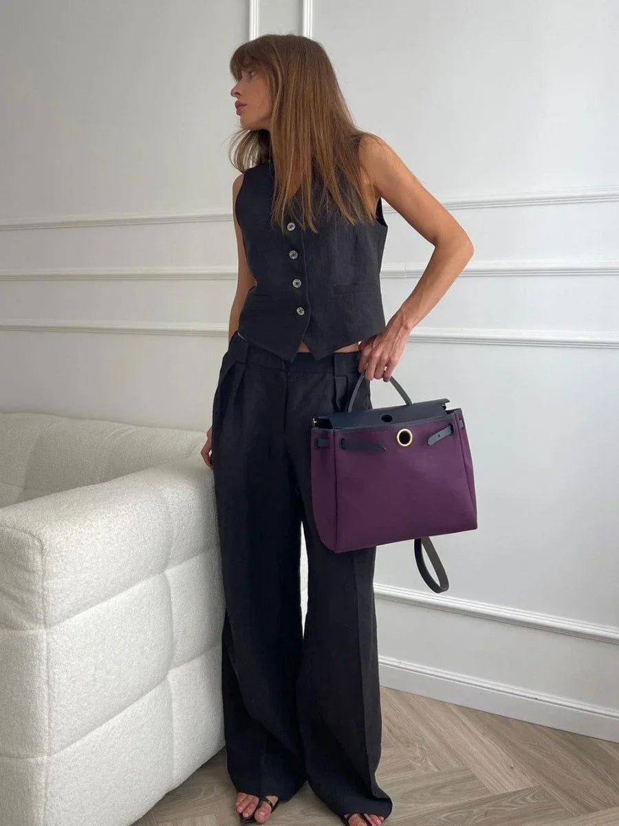 Soft Tone Linen Blend Suit For Everyday Chic Office Looks