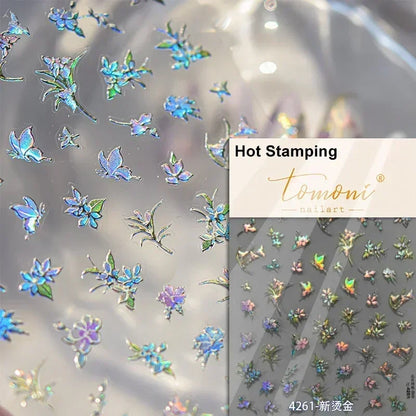 5D Stained Glass Nail Stickers For Fall Nails Inspiration And Glitter Nail Art Styling