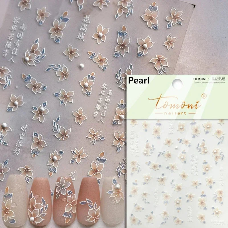 5D Stained Glass Nail Stickers For Fall Nails Inspiration And Glitter Nail Art Styling