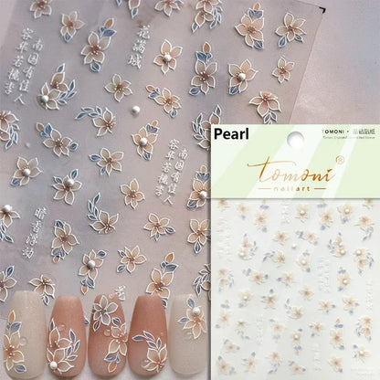 5D Stained Glass Nail Stickers For Fall Nails Inspiration And Glitter Nail Art Styling