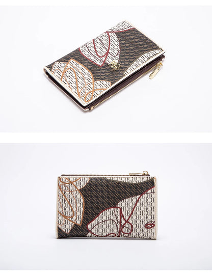 Retro Cartoon Print Long Wallet With Classic Style and Fashionably Simple Large Capacity Design