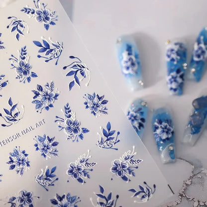 3D Gold Flower Nail Stickers For Fall Nails Inspiration And Luxury Nail Styling