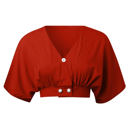 Soft Tailoring 2025 Elegant Two Piece Set with Pleated Wide Leg Palazzo Pants and Relaxed Fit Button Down Blouse for Effortless Chic Looks