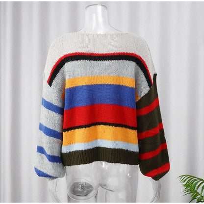 New Women's Fall Striped Sweater