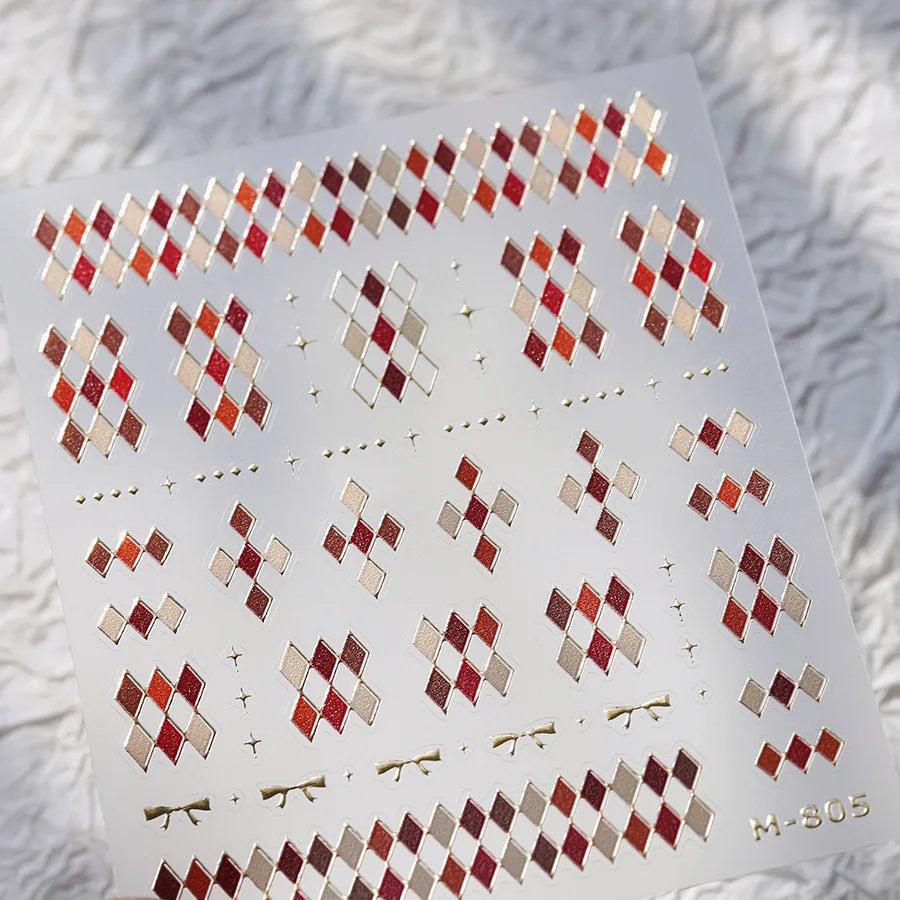 White Wave Line Nail Decals For Autumn Nails Looks And Manicure Design Ideas
