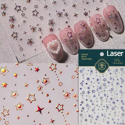 Luxury Korean Nail Decals With Silver And Gold Accents For Autumn Nails Fashion