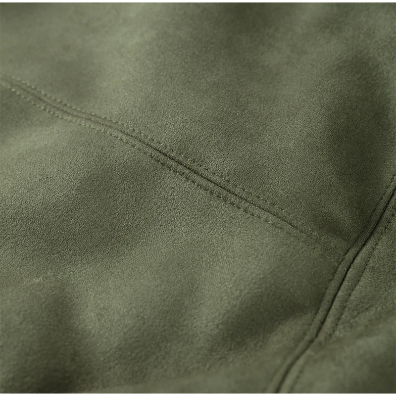 Fall Outfit Inspiration Green Short Jacket With Zipper And Lapel Style