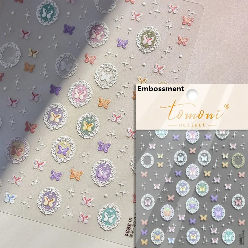 5D Stained Glass Nail Stickers For Fall Nails Inspiration And Glitter Nail Art Styling