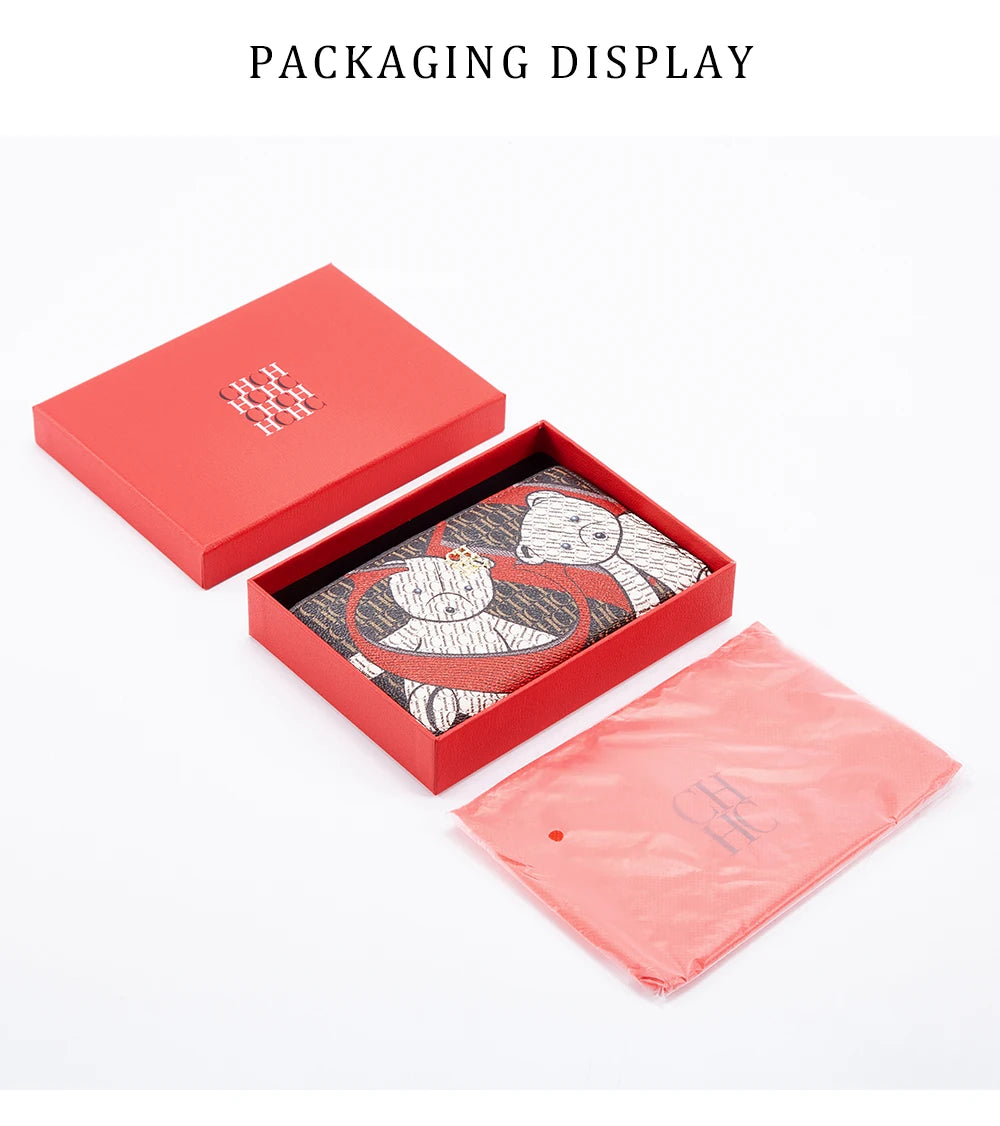 Retro Cartoon Print Long Wallet With Classic Style and Fashionably Simple Large Capacity Design