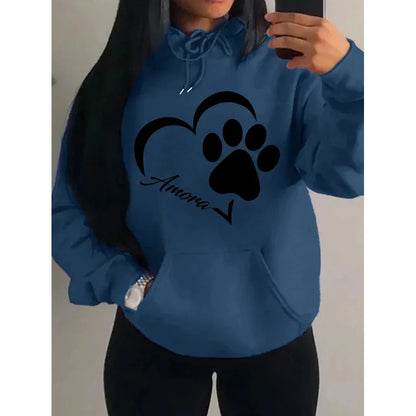 Morning Mood Cozy Cat Print Oversized Hoodie For Women Copy