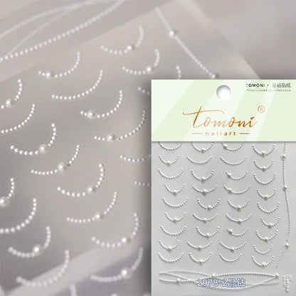 White Wave Line Nail Decals For Autumn Nails Looks And Manicure Design Ideas