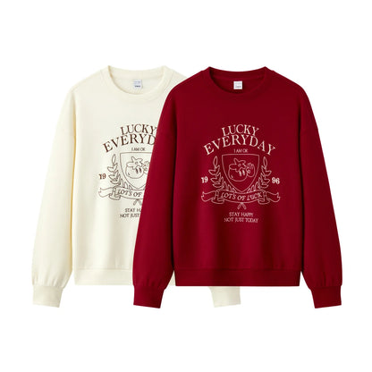 2025 Spring Embroidered Oversized Hoodie for Women Loose Fit Drop Shoulder Aesthetic Casual Pullover Sweatshirt Round Neck