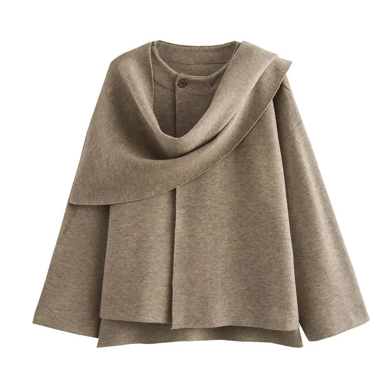 Plush Winter Coat Outfit Inspiration For Women Asymmetric Scarf Jacket Trend Fashion