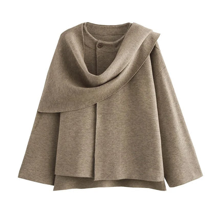 Plush Winter Coat Outfit Inspiration For Women Asymmetric Scarf Jacket Trend Fashion