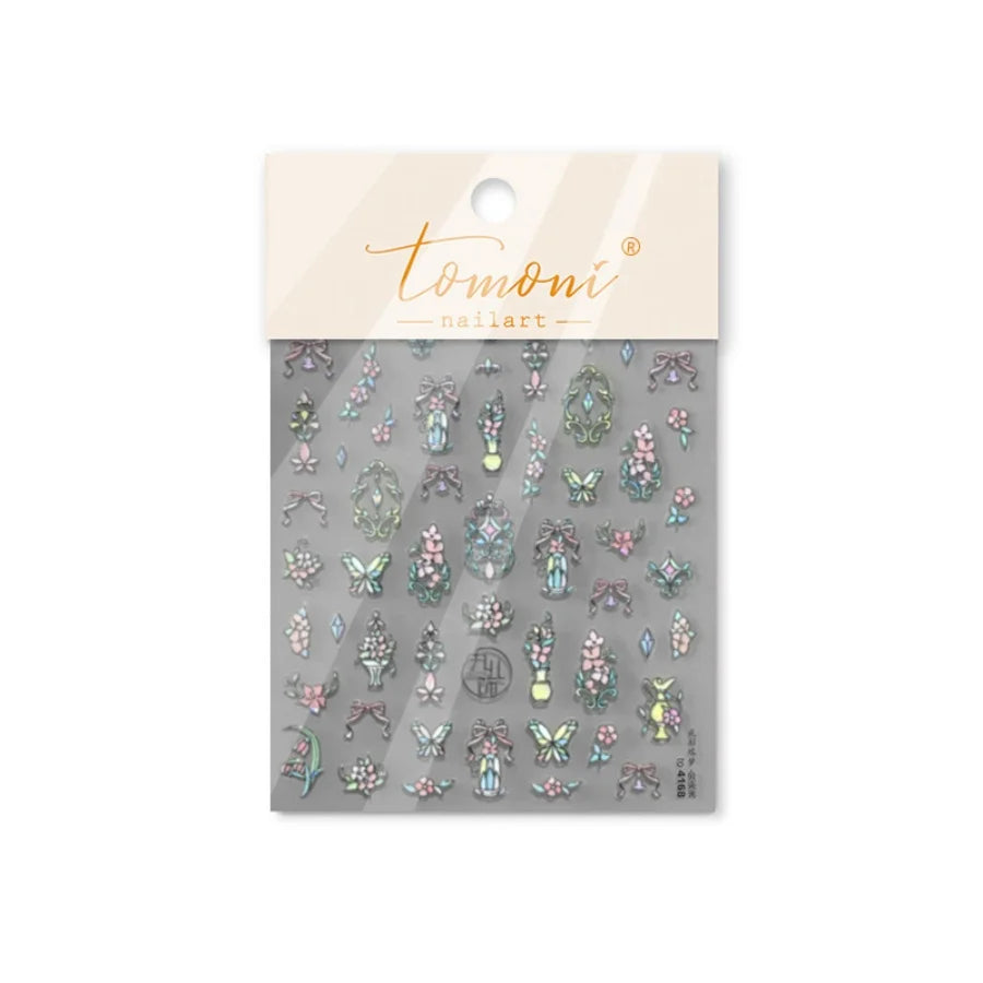 5D Stained Glass Nail Stickers For Fall Nails Inspiration And Glitter Nail Art Styling