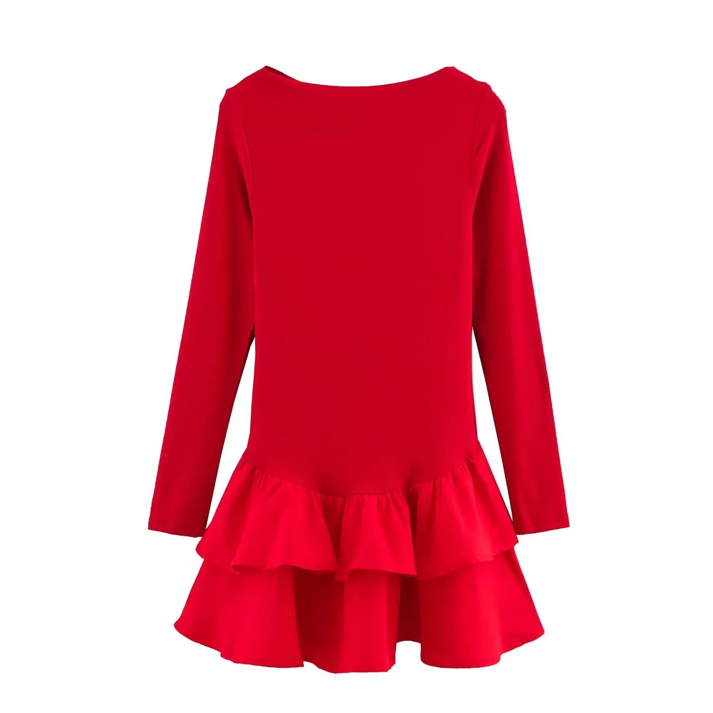 Mini Dress With Boat Neck And Elegant Fit For Spring Fashion Outfits