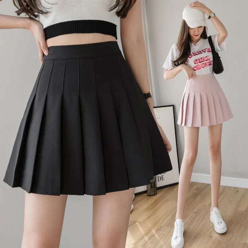 High Waist Pleated Mini Skirt for Women
