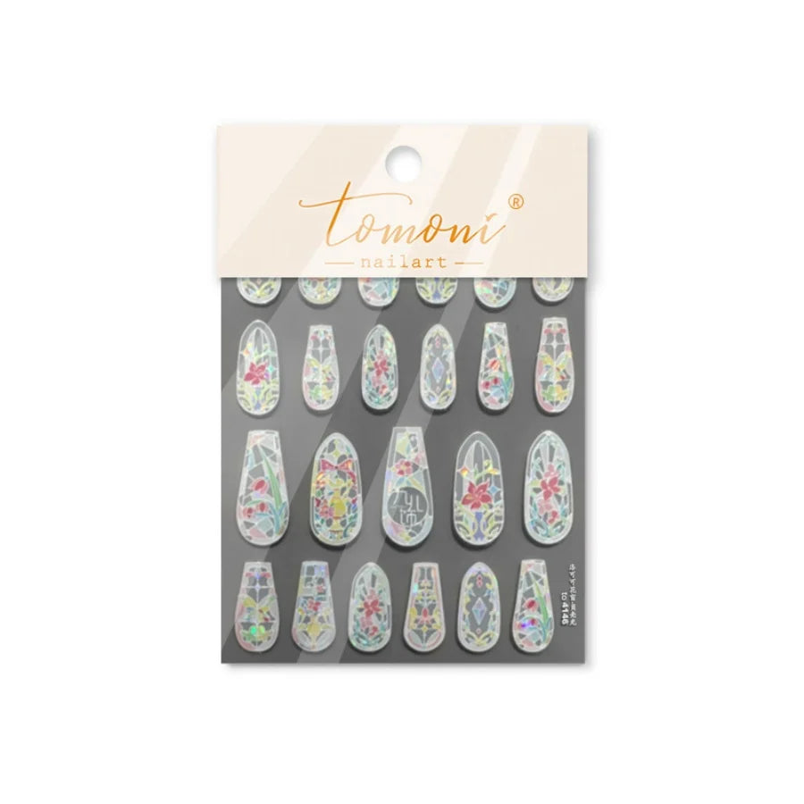 5D Stained Glass Nail Stickers For Fall Nails Inspiration And Glitter Nail Art Styling