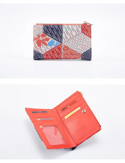 Retro Cartoon Print Long Wallet With Classic Style and Fashionably Simple Large Capacity Design
