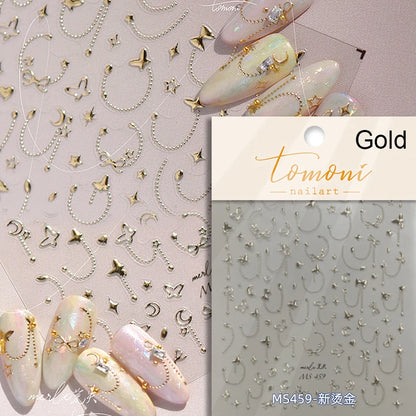 White Wave Line Nail Decals For Autumn Nails Looks And Manicure Design Ideas