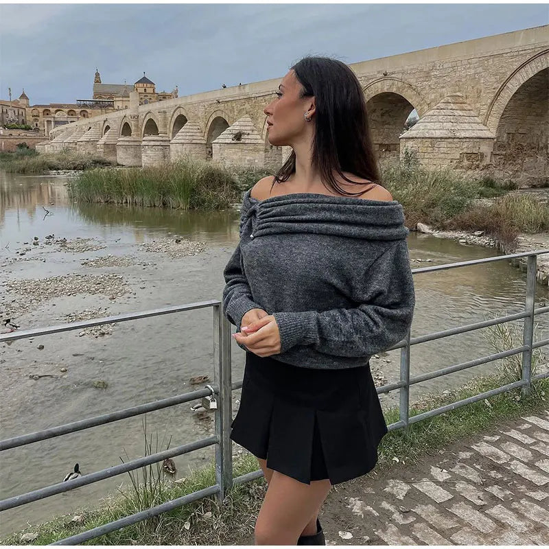 Urban Elegance Slash Neck Sweater