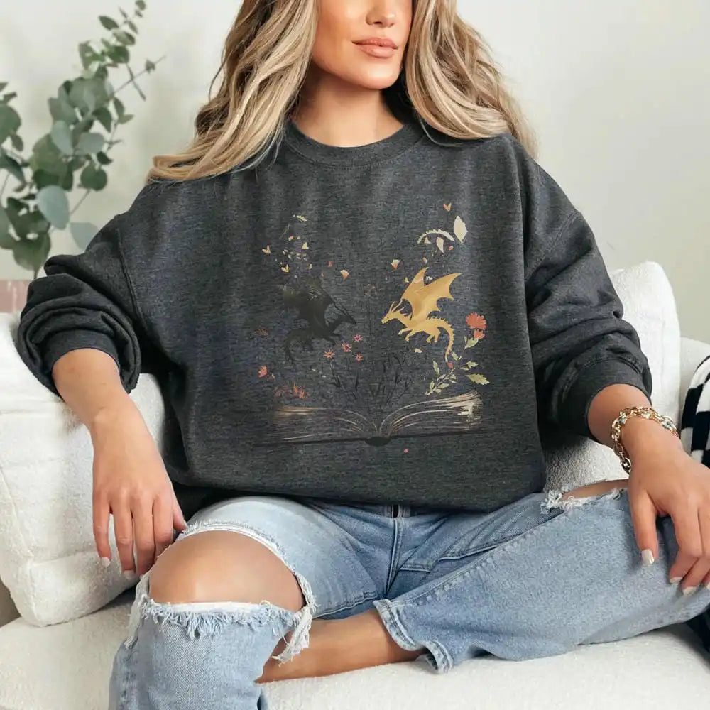 Cozy Bookish Pullover For Fall Outfits Casual And Fantasy Fashion Fans