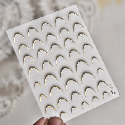 White Wave Line Nail Decals For Autumn Nails Looks And Manicure Design Ideas