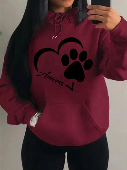 Morning Mood Cozy Cat Print Oversized Hoodie For Women Copy