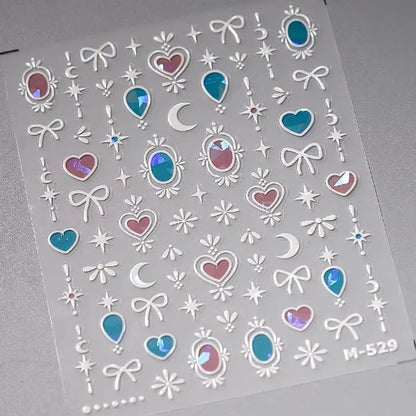 Luxury Korean Nail Decals With Silver And Gold Accents For Autumn Nails Fashion