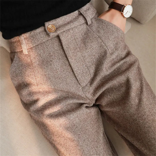 Classic Woolen Pencil Pants