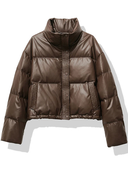 Short Winter Coat With Thick Padding And Relaxed Fit For Casual Outfits