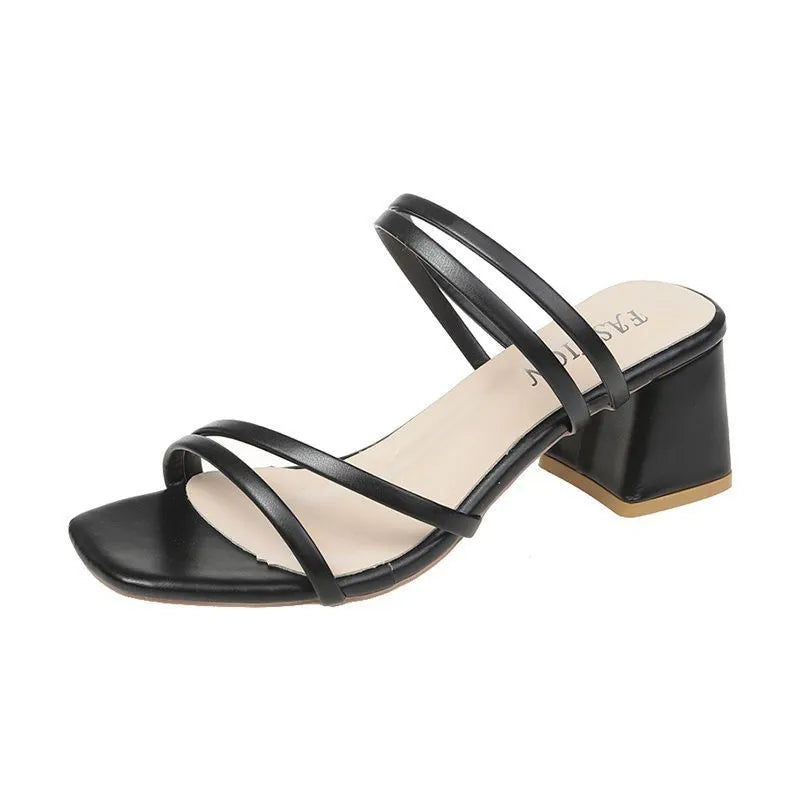 Chic Strides Square Heel Sandals