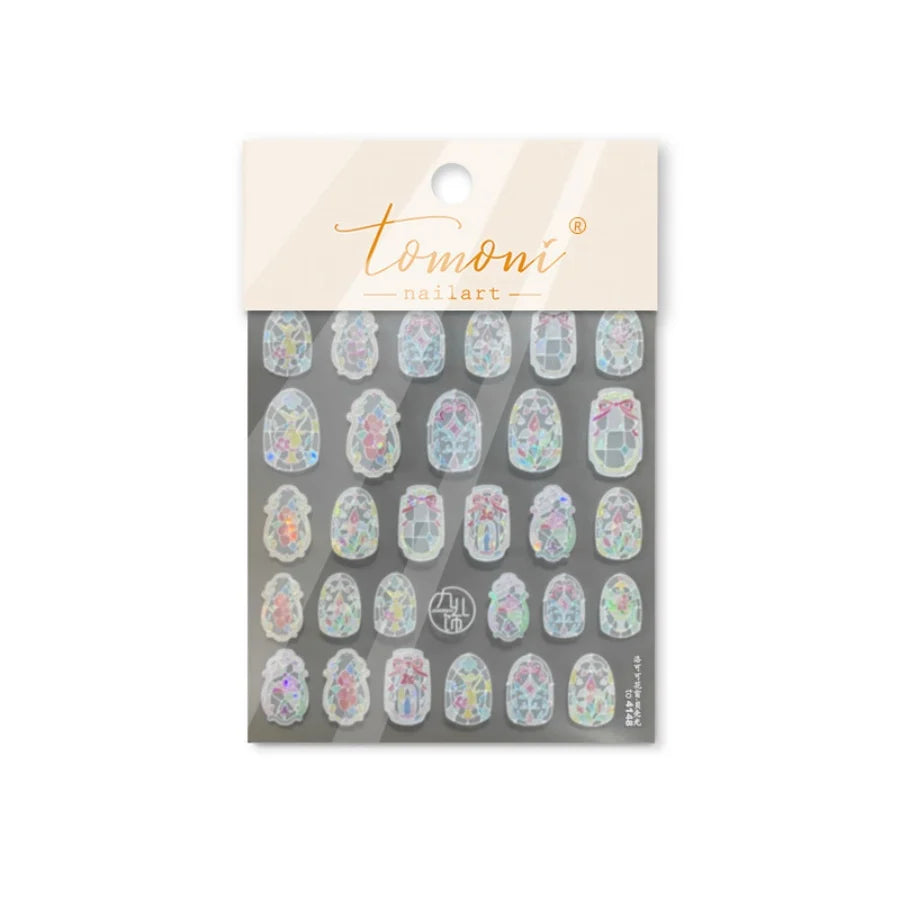 5D Stained Glass Nail Stickers For Fall Nails Inspiration And Glitter Nail Art Styling