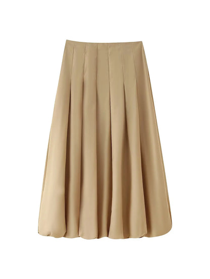 Two Piece Outfit Casual Lantern Skirt And Zipper Top Fall Fashion Look