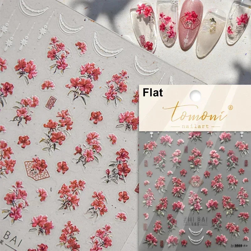 5D Stained Glass Nail Stickers For Fall Nails Inspiration And Glitter Nail Art Styling