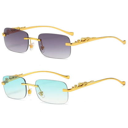 Chic Rimless Leopard Sunglasses for Men & Women