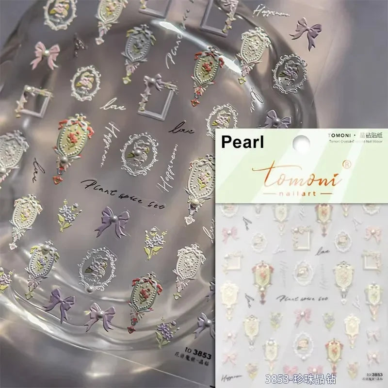 5D Stained Glass Nail Stickers For Fall Nails Inspiration And Glitter Nail Art Styling