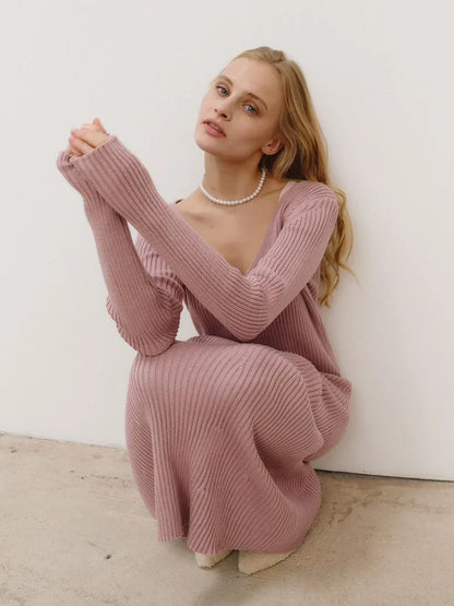 Casual Charm Autumn Sweater Dreses