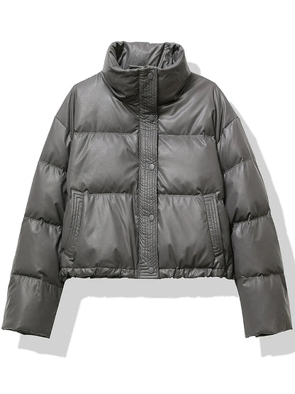 Short Winter Coat With Thick Padding And Relaxed Fit For Casual Outfits
