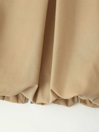 Two Piece Outfit Casual Lantern Skirt And Zipper Top Fall Fashion Look