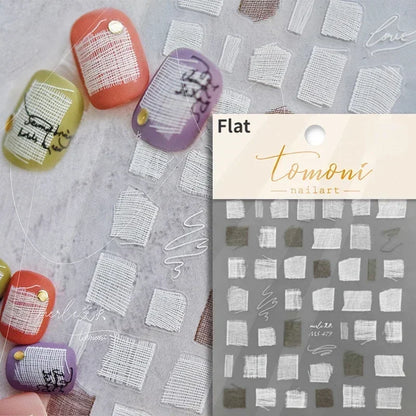 White Wave Line Nail Decals For Autumn Nails Looks And Manicure Design Ideas
