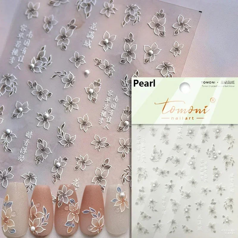 5D Stained Glass Nail Stickers For Fall Nails Inspiration And Glitter Nail Art Styling