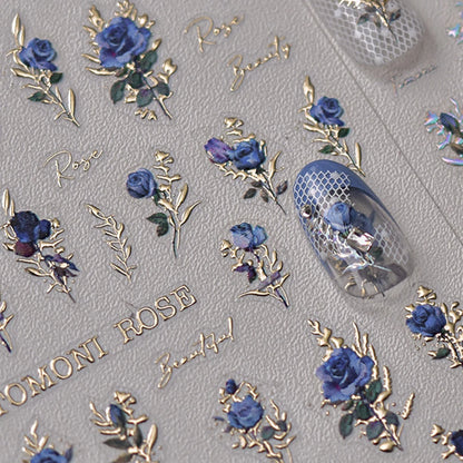 3D Gold Flower Nail Stickers For Fall Nails Inspiration And Luxury Nail Styling