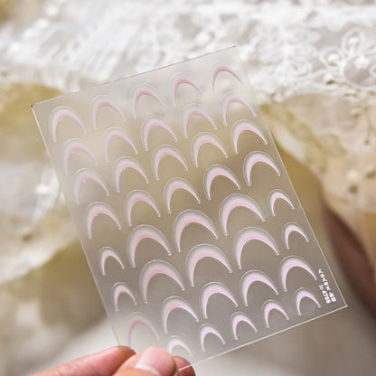 White Wave Line Nail Decals For Autumn Nails Looks And Manicure Design Ideas