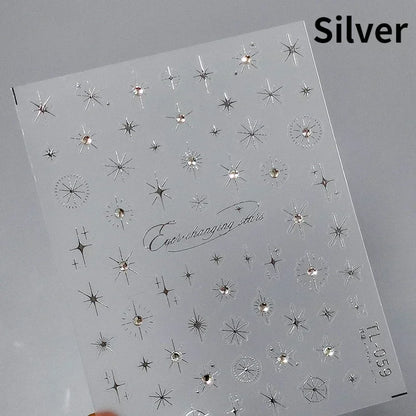 Luxury Korean Nail Decals With Silver And Gold Accents For Autumn Nails Fashion