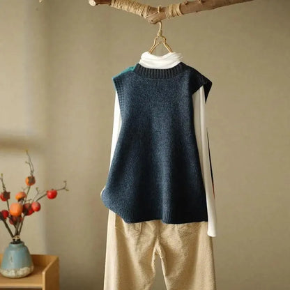 Retro Knitted Sweater Vest Outfit Inspiration Cozy Fall Winter Fashion For Women