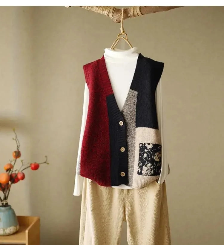 Retro Knitted Sweater Vest Outfit Inspiration Cozy Fall Winter Fashion For Women