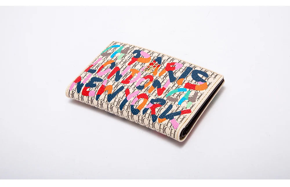 Retro Cartoon Print Long Wallet With Classic Style and Fashionably Simple Large Capacity Design