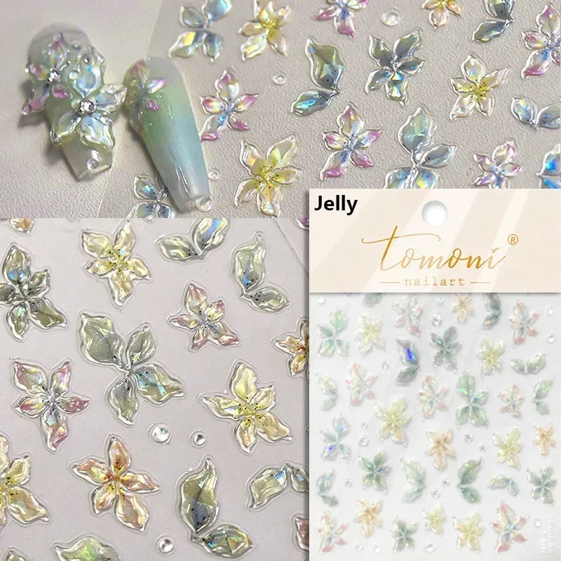 5D Stained Glass Nail Stickers For Fall Nails Inspiration And Glitter Nail Art Styling